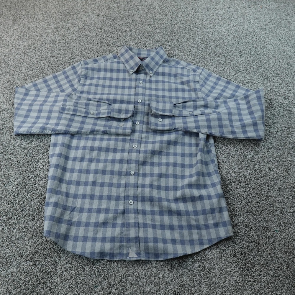 UNTUCKit Shirt Mens M Blue Check Flannel Button Up Long Sleeve Casual Preppy Top - Picture 2 of 8